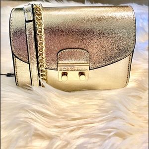 BCBG generation gold shimmer Milly crossbody purse